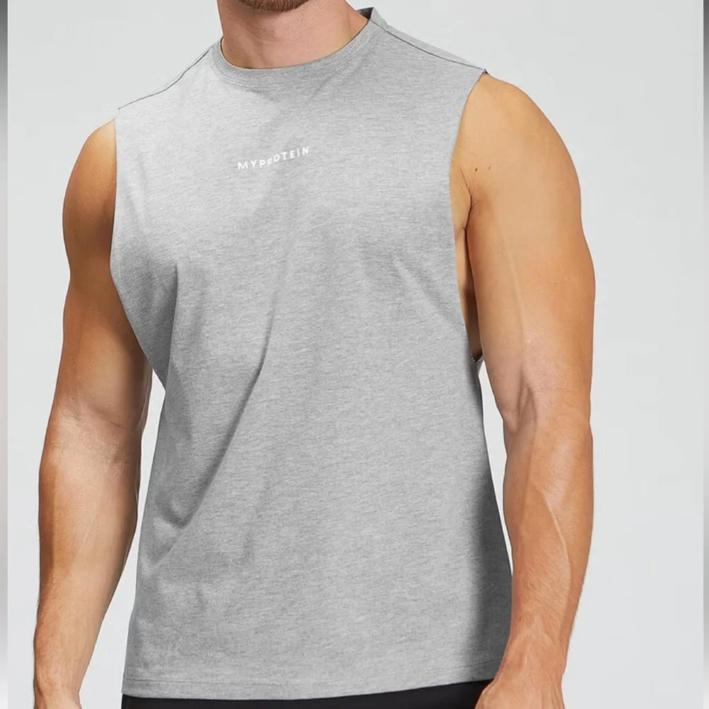 Myprotein Original Drop Armhole Tank Top Grey Size S - Picture 3 of 4